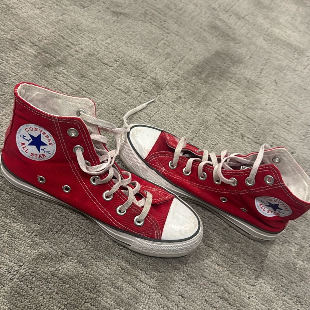 Red high top converse